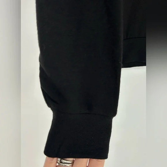 "NWT" LOFT Mock Neck Sweatshirt Pullover In Black- Women's Small - Picture 9 of 9